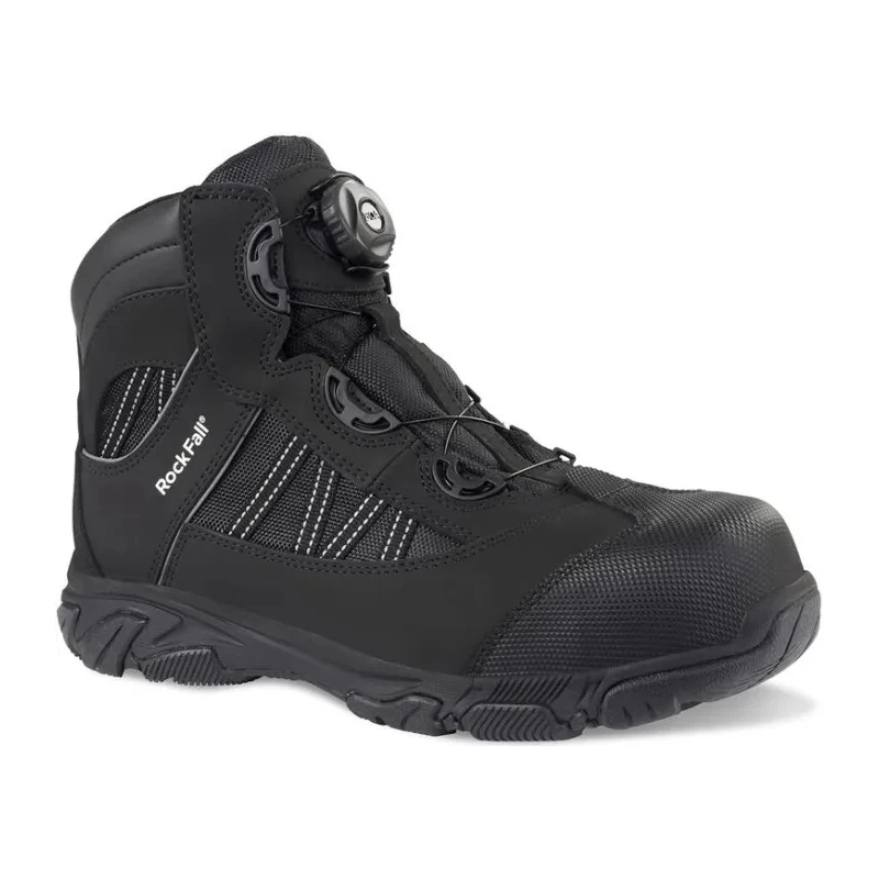 Rockfall Black Non-Metallic Toe Capped Unisex Safety Boots 7 EU 41 Oil Resistant SRC Slip Resistance RF160/007