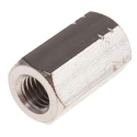 RS PRO 30 mm Plain Stainless Steel Hex Coupling Nut, M10, A4 Grade, DIN 6334, Right Hand Thread 206-2274