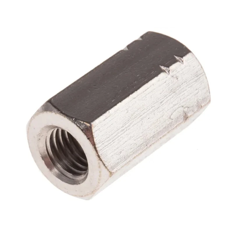 RS PRO 30 mm Plain Stainless Steel Hex Coupling Nut, M10, A4 Grade, DIN 6334, Right Hand Thread 206-2274
