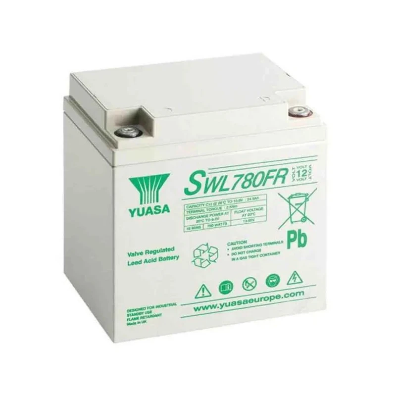 Yuasa 12 V Sealed Lead Acid Battery VRLA AGM 28.8 Ah M5 Insert Terminal 125mm x 175mm SWL780VFR