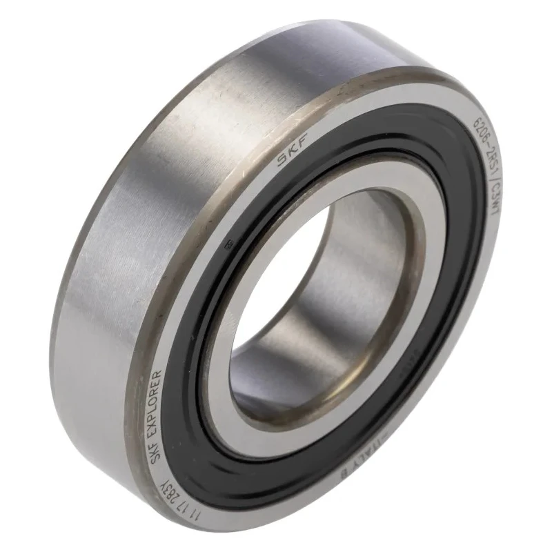 SKF Single Row Deep Groove Ball Bearing 30 mm ID, 62 mm OD, Sheet Metal Cage, Sealed, C3 Clearance 6206-2RS1/C3WT