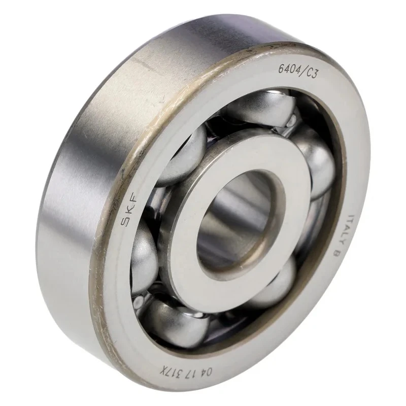 SKF Single Row Deep Groove Ball Bearing 20 mm ID, 72 mm OD, 19 mm Width, Sheet Metal Cage, Steel Balls, Open Type 6404/C3
