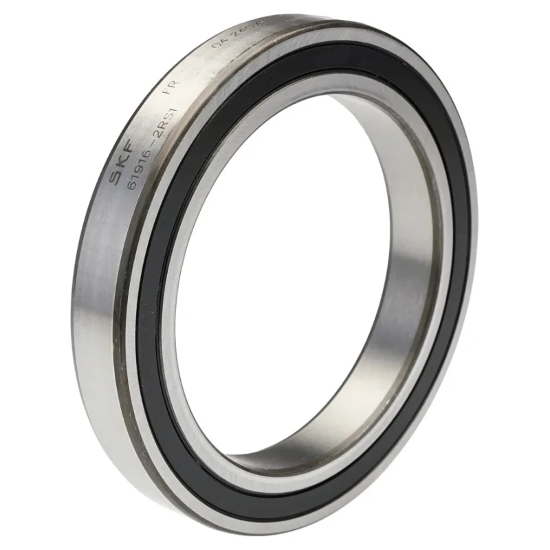 SKF Single Row Deep Groove Ball Bearing 80 mm ID 110 mm OD 16 mm Width Sealed Cage Sheet Metal Steel Balls 61916-2RS1