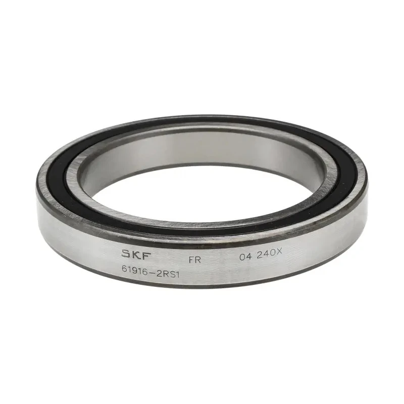 SKF Single Row Deep Groove Ball Bearing 80 mm ID 110 mm OD 16 mm Width Sealed Cage Sheet Metal Steel Balls 61916-2RS1