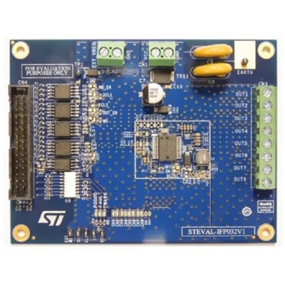STMicroelectronics Eight-Channel High-Side Driver Evaluation Board with VNI8200XP-32 Step Down Converter STEVAL-IFP032V1