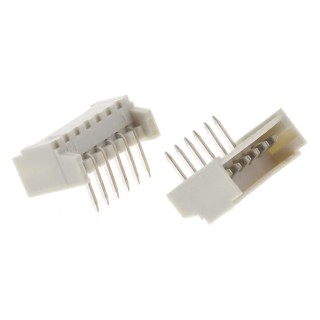 Molex PicoBlade Series Right Angle Through Hole PCB Header 6 Contacts 1.25 mm Pitch 1 Row Shrouded 53048-0610