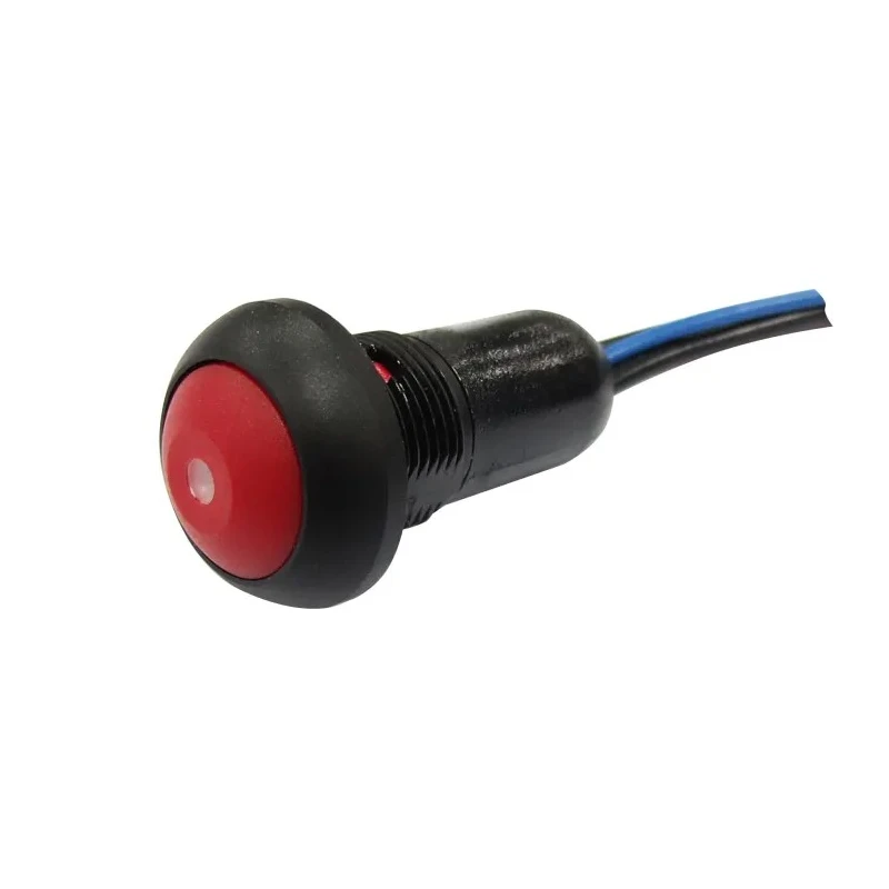 RS PRO Illuminated Push Button Switch Momentary Panel Mount 13.6 mm Cutout SPST Red LED IP67 36V DC 50V AC 209-9057