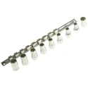 Facom 9-Piece 1/2" 12 Point Socket Set Chrome Vanadium Steel Bright Chrome Finish S.40E