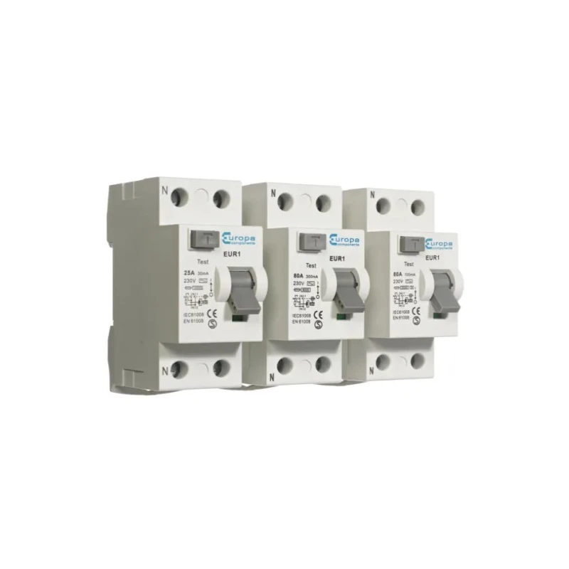 Europa EUR1 Series Residual Current Circuit Breaker 40A 2-Pole 100 mA Type A 10 kA 230V EUR1