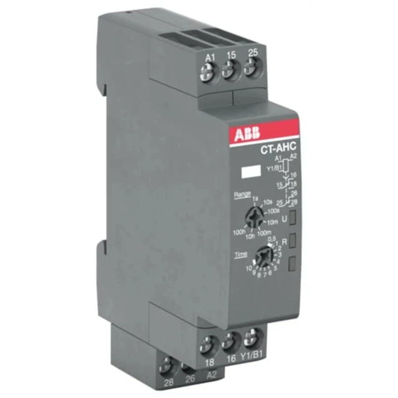 ABB CT-C Series DIN Rail Snap-On Timer Relay 2 Contacts SPDT Configuration, 24 to 240 V AC, 0.05 s to 100 h 1SVR508110R0100