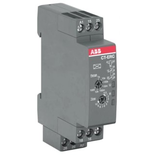 ABB CT-C Series DIN Rail Snap-On Timer Relay 2-Contact 24 to 240 V AC ON Delay 0.05 s to 100 h 1SVR508100R0100 CT-ERC.22