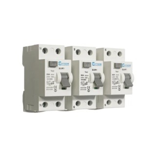 Europa Residual Current Circuit Breaker 63A 2-Pole 100 mA Type A 10 kA 230V EUR1