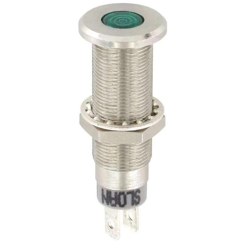 Sloan Green LED Panel Mount Indicator, 8.2 mm Mount Hole, IP68 Rated, 2.1 V, 80mcd Luminous Intensity 3444S1G1G5100