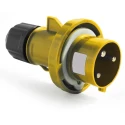 RS PRO Industrial Power Connector IP67 Yellow Cable Mount 3P Straight, 16A Current, 100-130V Voltage IP67