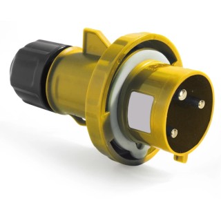 RS PRO Industrial Power Connector IP67 Yellow Cable Mount 3P Straight, 16A Current, 100-130V Voltage IP67