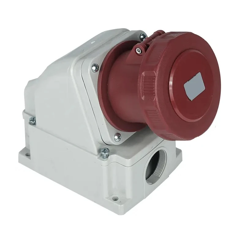RS PRO Industrial Power Connector 63A 415V IP67 Red Wall Mount 3P+N+PE IP67