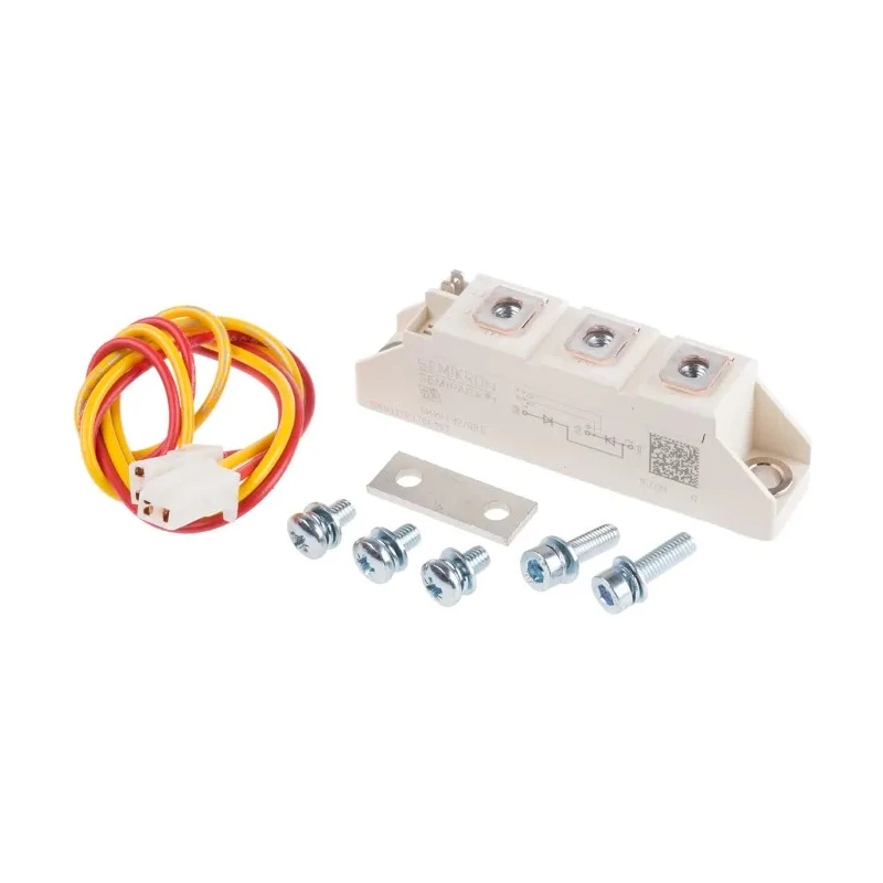 Semikron Danfoss Diode/Thyristor Module SCR 800 V 95 A 150 mA 2 kA 1.65 V SKKH 92/08 E