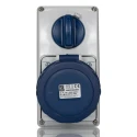 RS PRO Wall Mount Industrial Power Connector 2P+T, Rated At 32A, 230V, IP67 Blue IP67