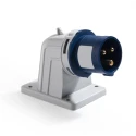 RS PRO IP44 Blue Panel Mount Straight Industrial Power Connector 16A 200-250V IP44 IP44