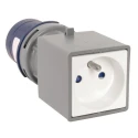 RS PRO Industrial Power Connector Adapter 16A 230V Blue Panel Mount 2P+T IP20 IP20