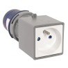 RS PRO Industrial Power Connector Adapter 16A 230V Blue Panel Mount 2P+T IP20 IP20