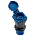 RS PRO Industrial Power Connector Adapter 2P+T 16A 230V IP54 Blue Panel Mount IP54