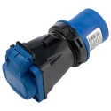 RS PRO Industrial Power Connector Adapter 2P+T 16A 230V IP54 Blue Panel Mount IP54