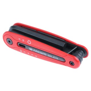 Facom 7 Piece Folding Metric Hex Key Set, Hex Sizes 2.5 - 3 - 4 - 5 - 6 - 8 - 10 mm 86H.JE7A
