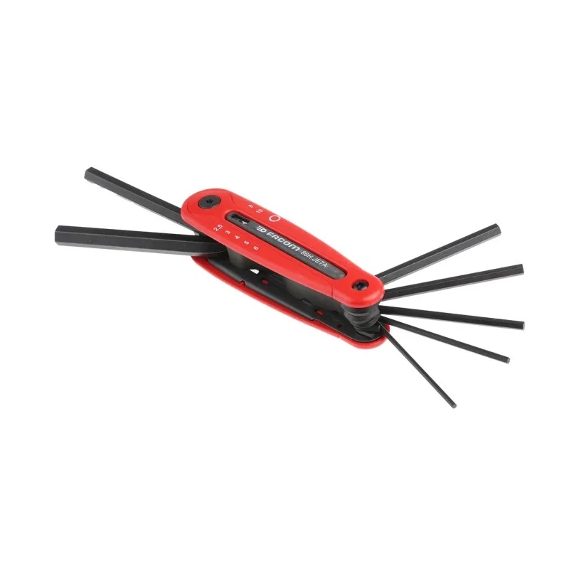 Facom 7 Piece Folding Metric Hex Key Set, Hex Sizes 2.5 - 3 - 4 - 5 - 6 - 8 - 10 mm 86H.JE7A