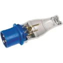 RS PRO Industrial Power Connector Adapter 16A 230V IP20 Blue Cable Mount 3P (2P+T) IP20