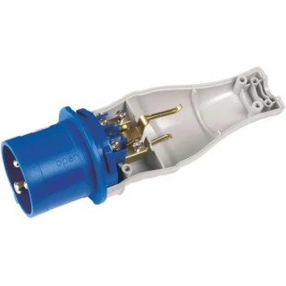 RS PRO Industrial Power Connector Adapter 16A 230V IP20 Blue Cable Mount 3P (2P+T) IP20