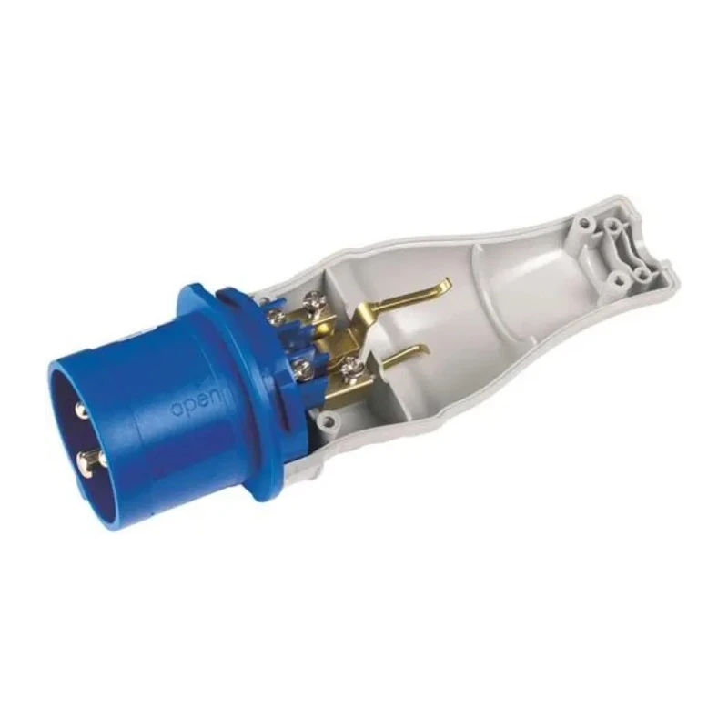 RS PRO Industrial Power Connector Adapter 16A 230V IP20 Blue Cable Mount 3P (2P+T) IP20