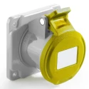 RS PRO Industrial Power Connector 16A 130V IP44 Yellow Panel Mount 2P+T IP44