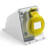 RS PRO Rated At 32A, 130V IP44 Yellow ABS Wall Mount Industrial Power Connector 2P+T IP44