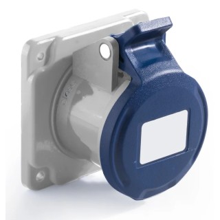 RS PRO Industrial Power Connector Panel Mount 16A 250V Blue IP44 2P+T IP44