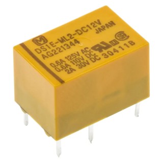 Panasonic PCB Signal Relay, 12V DC Coil, 2A Switching Current, SPDT Contact Configuration DS1E-ML2-DC12V