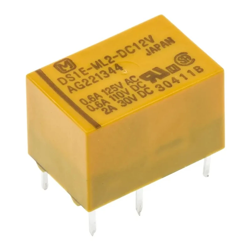 Panasonic PCB Signal Relay, 12V DC Coil, 2A Switching Current, SPDT Contact Configuration DS1E-ML2-DC12V
