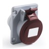 RS PRO Industrial Power Connector 3P+T, Rated At 16A, 415V, IP44, Red, Panel Mount IP44