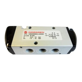 Norgren Solenoid Pilot Valve Aluminium Body Pilot G 1/8 Port Size 5 Ports 10 bar Max Pressure V60A5DDA-XA020