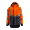 Mascot Workwear Unisex Hi Vis Jacket Orange Navy Waterproof Polyester HARLOW 15501-231-14010 S
