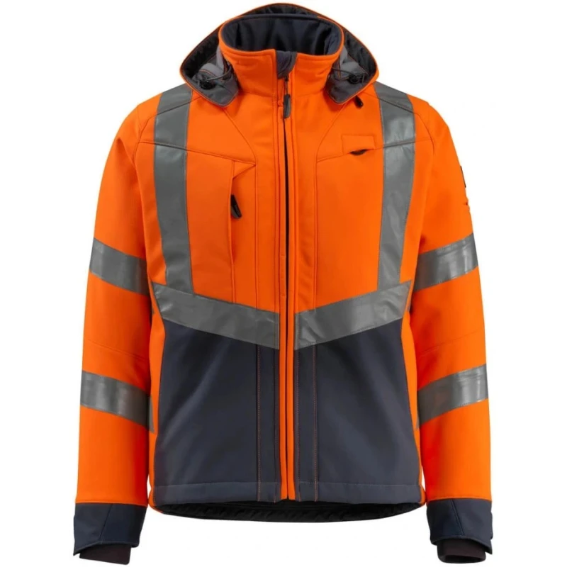 Mascot Workwear BLACKPOOL Navy, Orange Men's Hi Vis Softshell Jacket 15502-246-14010 S