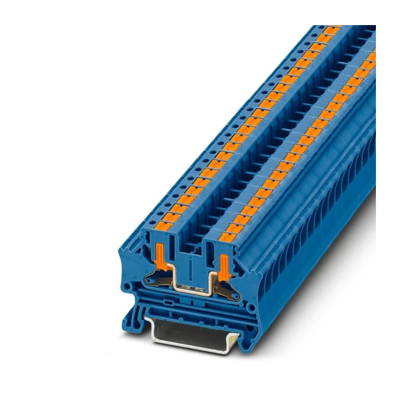 Phoenix Contact PTV Series Feed Through Terminal Block Blue, Push-in Termination, 0.2-6 mm² Cable, 1-Level, 32A 1088729