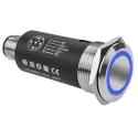 EAO Illuminated Push Button SPDT Latching Panel Mount 22 mm Cutout Blue LED IP65 IP67 35V dc 82-6657.2124