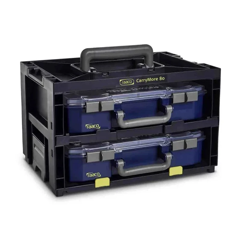 Raaco 2 Cell Black Plastic Compartment Box 195 mm x 386 mm x 263 mm 146418