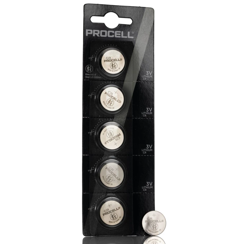 Duracell Procell CR2025 Lithium Button Battery 3 V 20 mm Diameter 5 Pack 