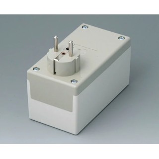 OKW White ABS Plug Case IP40, External Dimensions 65 mm x 120 mm x 65 mm 