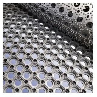 RS PRO Anti-Slip Entrance Mat Holes Indoor Use Black Rubber 300mm Width 1m Length 23mm Thickness 221-7894