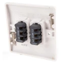 MK Electric White 2 Way Rocker Light Switch 2 Gang 10A Flush Mount Logic Plus K4872 WHI
