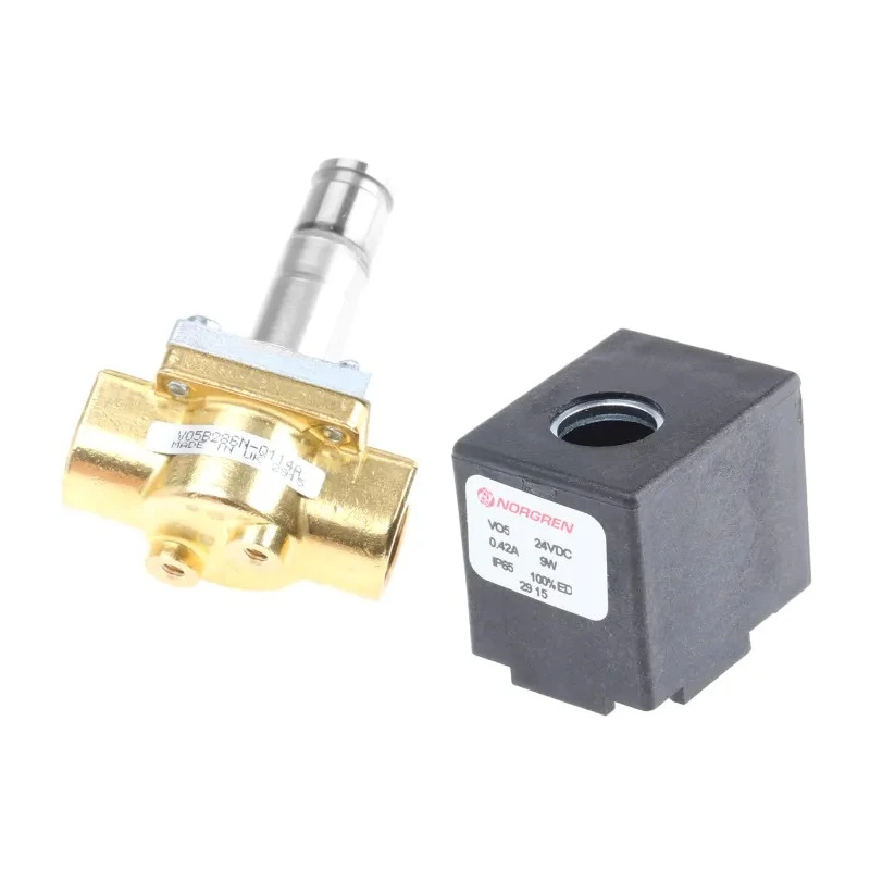 Norgren Pneumatic Solenoid Valve 2 Ports 24V DC Solenoid/Spring Actuation Brass Body 13 bar V05B286N-B433A