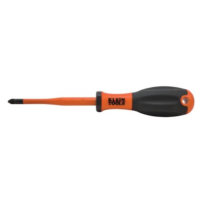 Klein Tools Insulated Screwdriver with PZ2 Tip, 100 mm Hardened Steel Blade, 210 mm Overall Length, VDE/1000V 32247INS